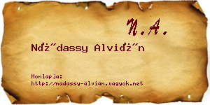 Nádassy Alvián névjegykártya